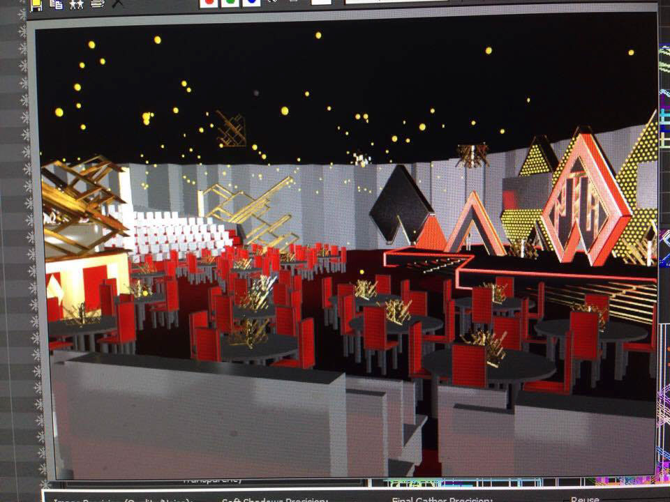 A shot from a 3D model I made for a mock NTA ceremony, using 3DS Max