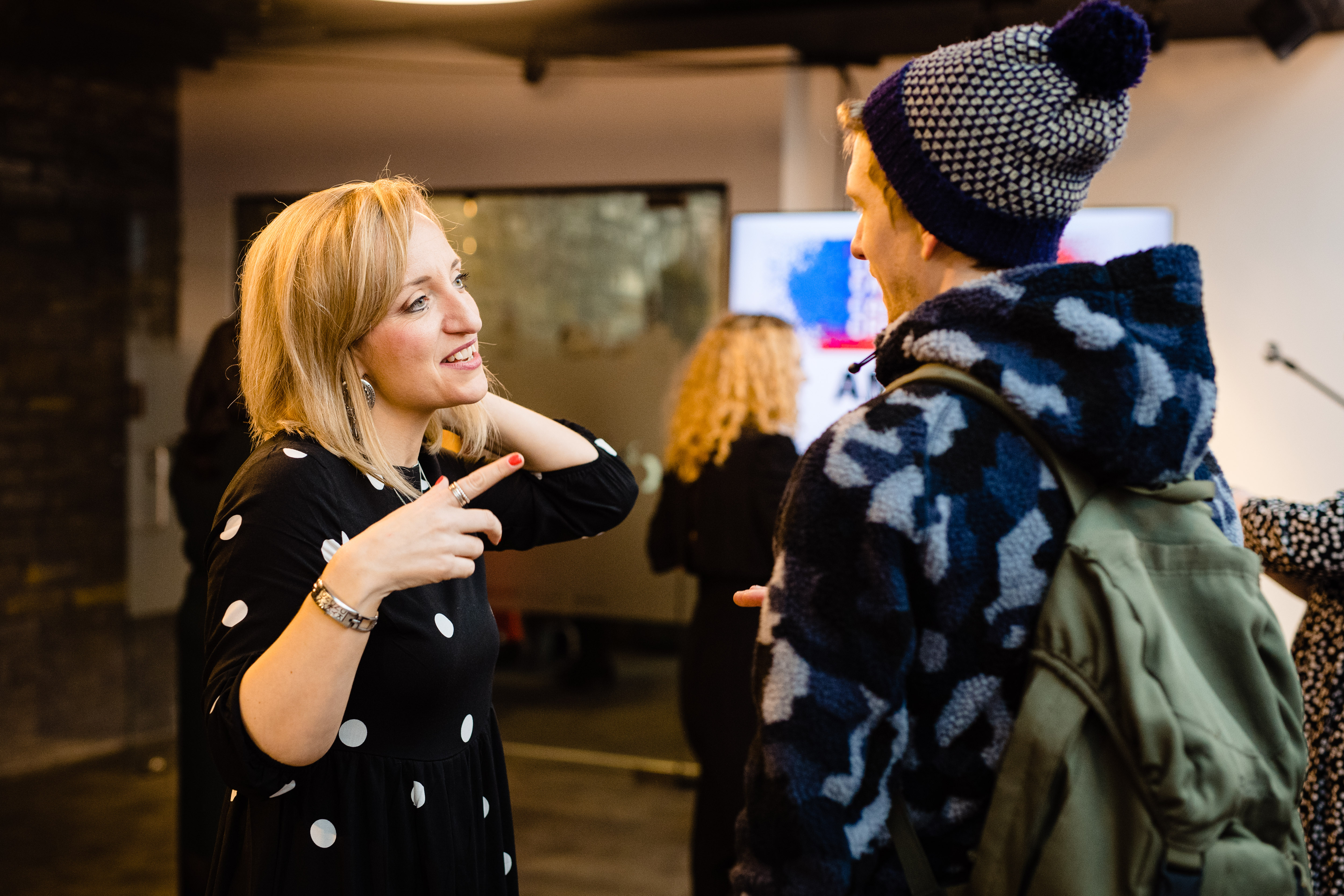 Chatting to a Creative Cardiff member at an event