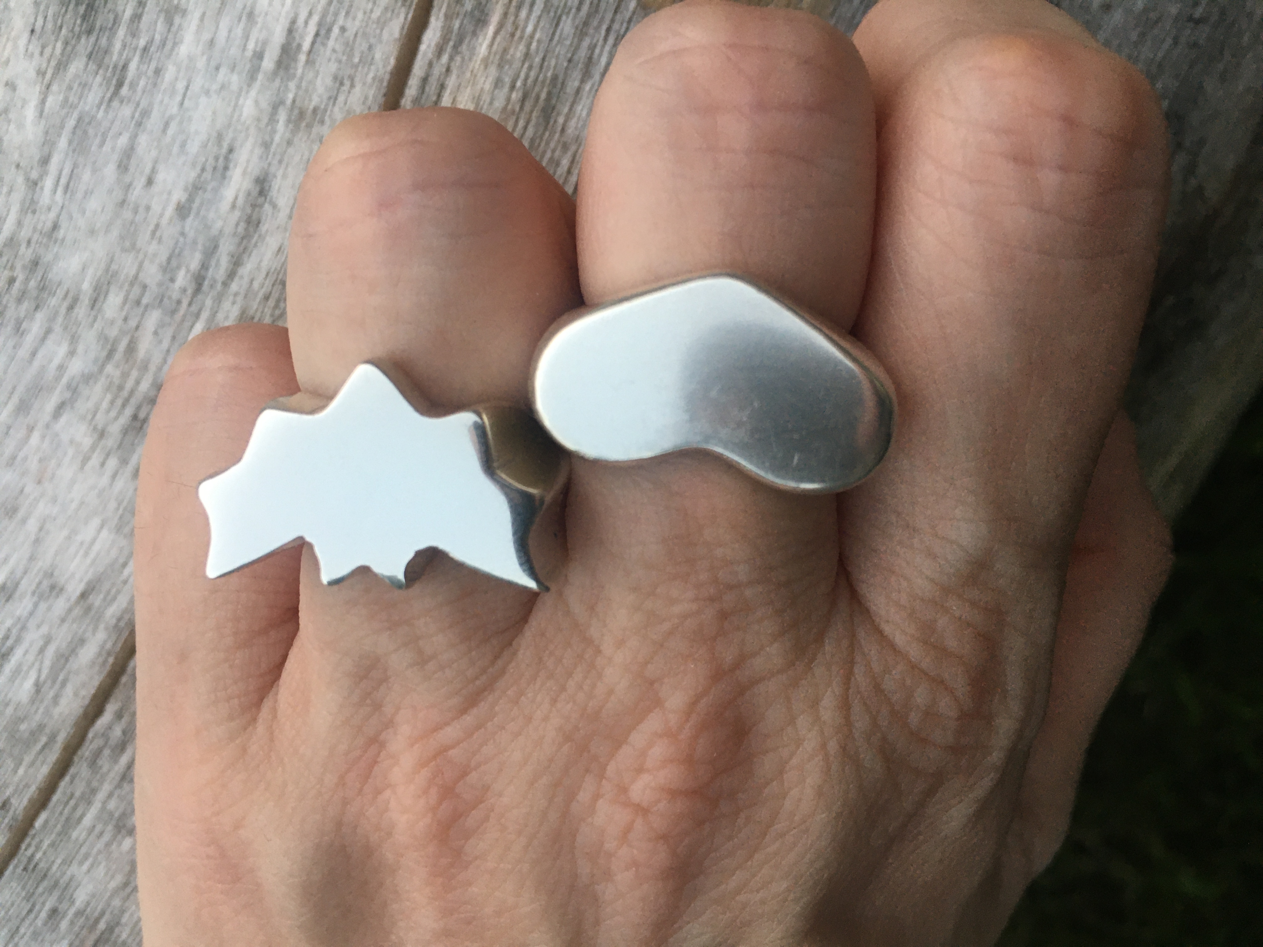 Custom lost wax casting solid sterling silver rings