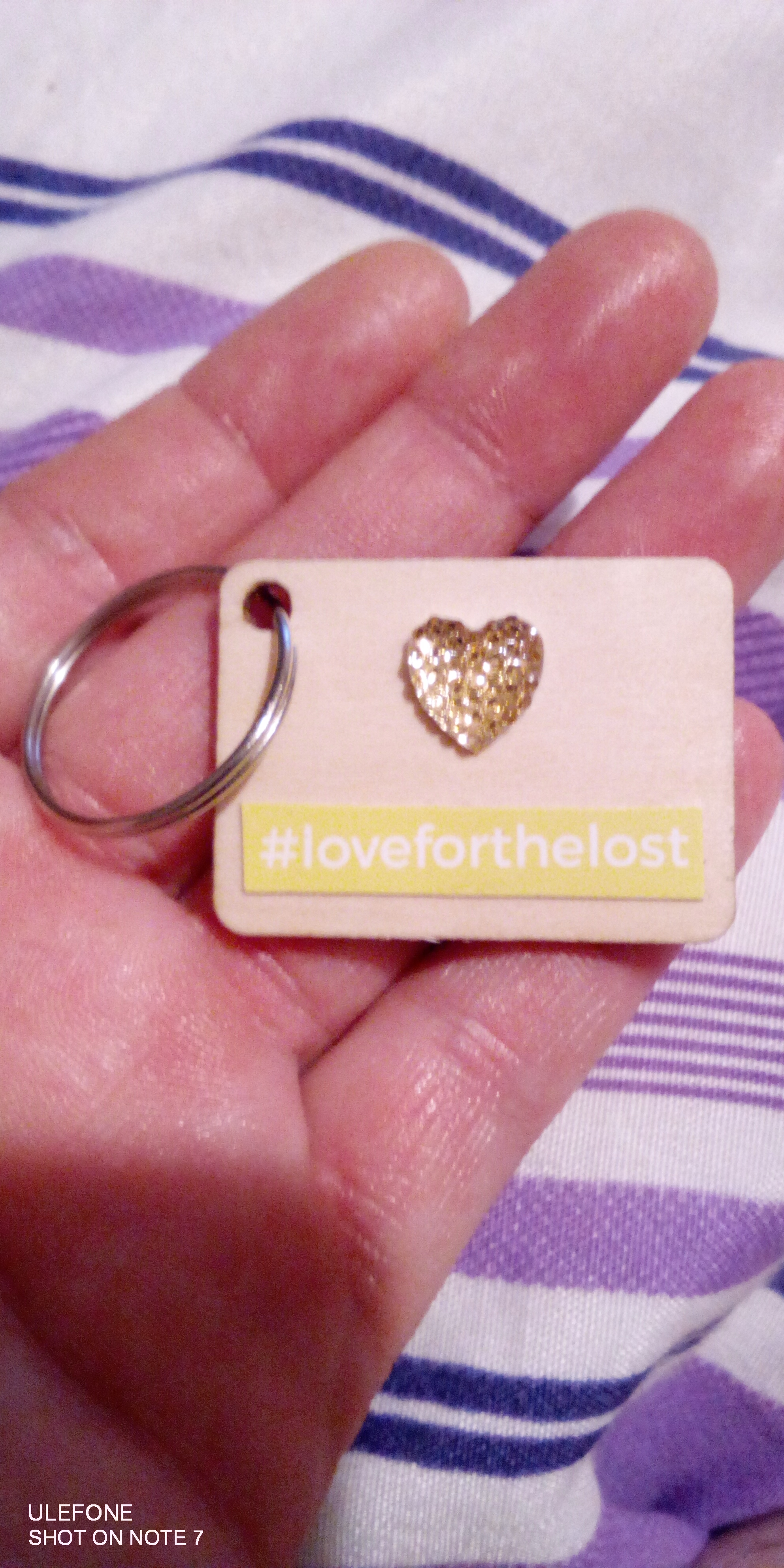 An example of the keyring for people who donate, but have not requested a name.