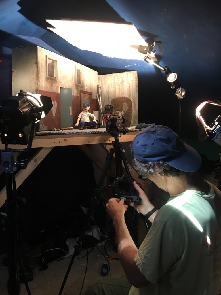 Filming in our attic studio