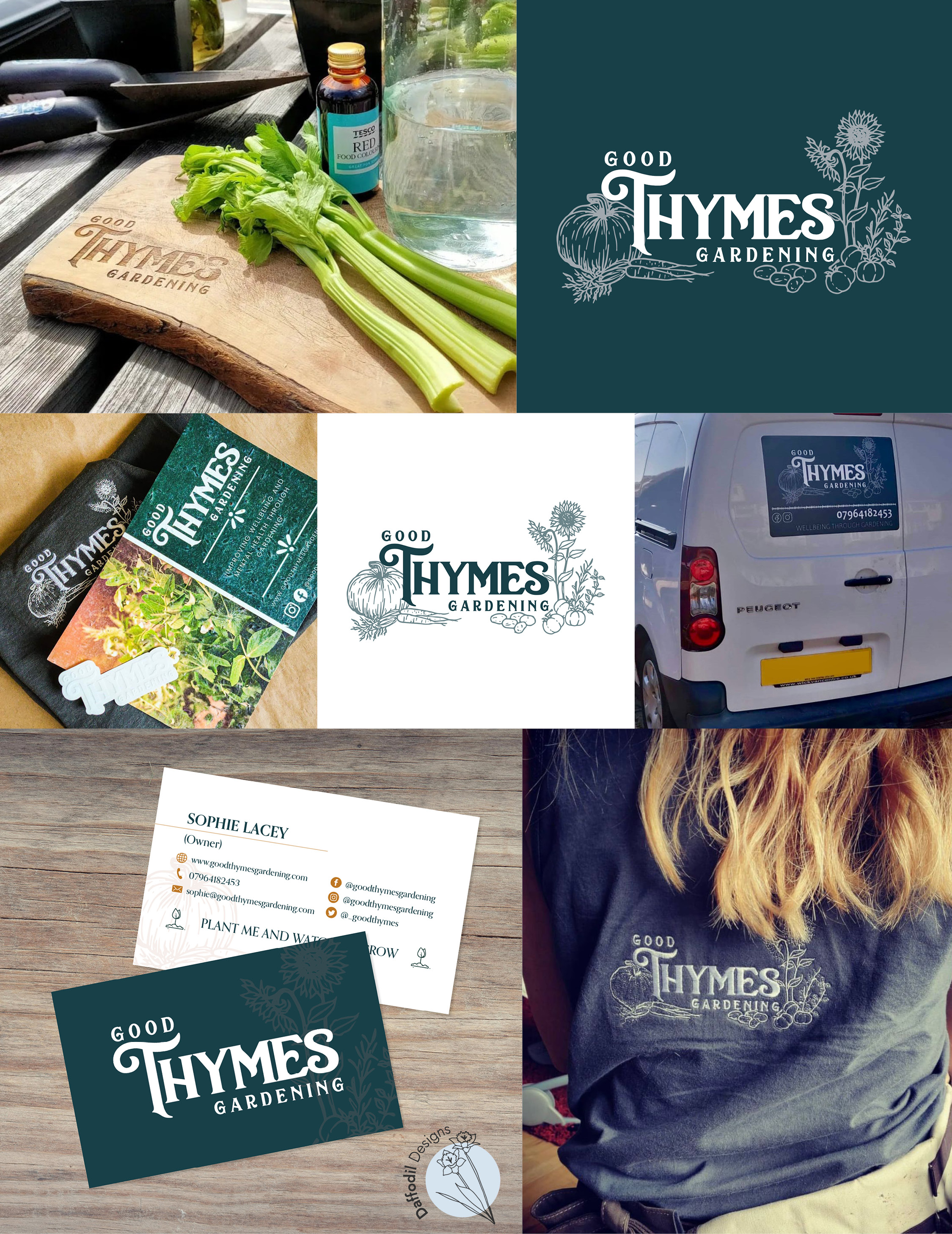 Brand designs for Good Thymes Gardening, company based out of Swansea