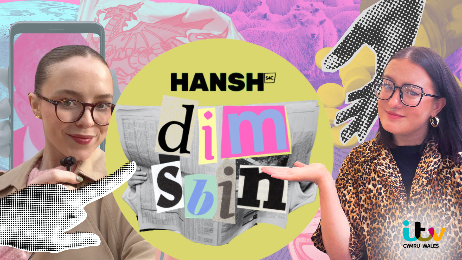 Two of out trainees and a brand logo for hansh dim sbin