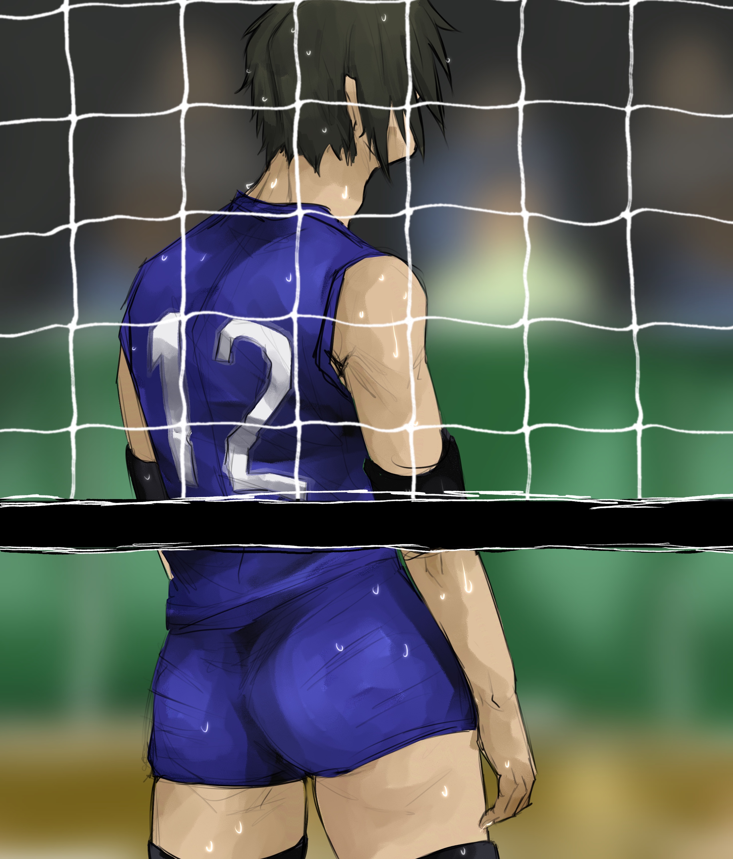 Illustration of player during Women’s Volleyball match. 