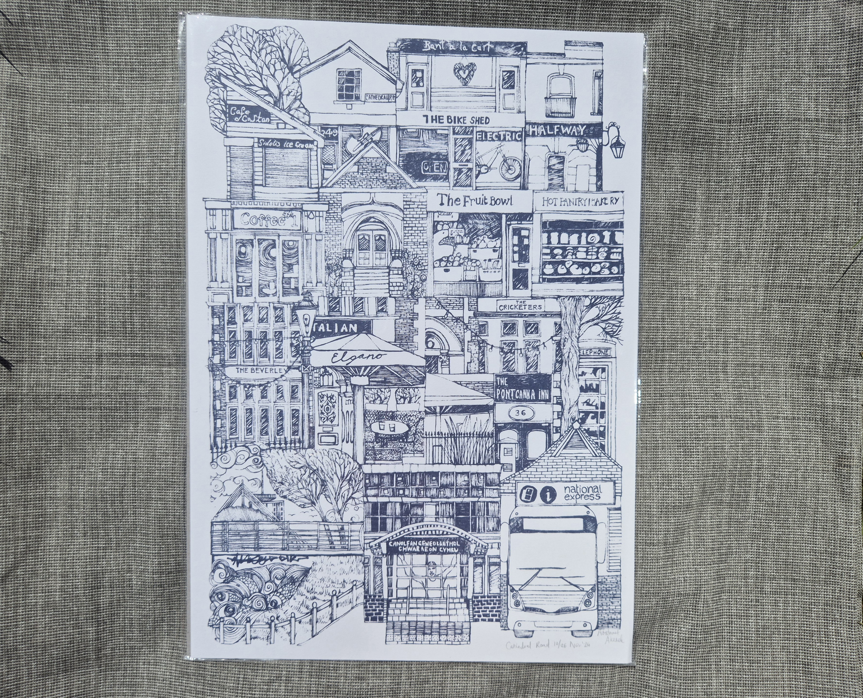 Print work of Cathedral Road in my unique style