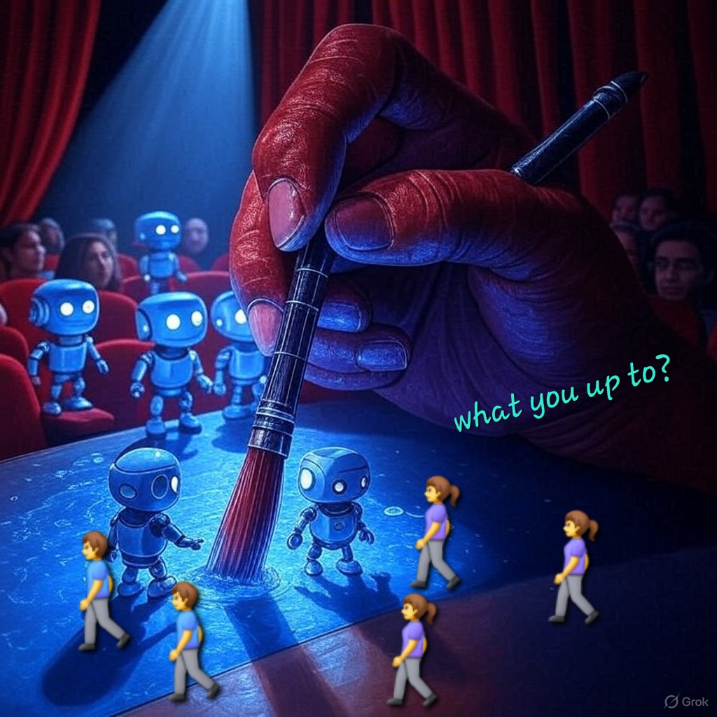 Artist creating with AI and stories