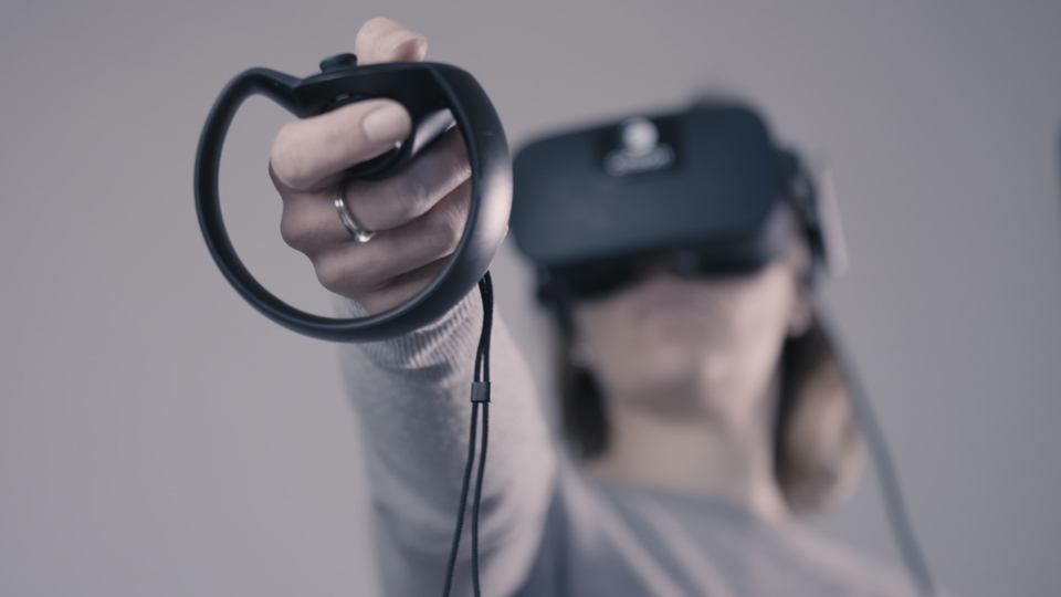 Woman with VR headset