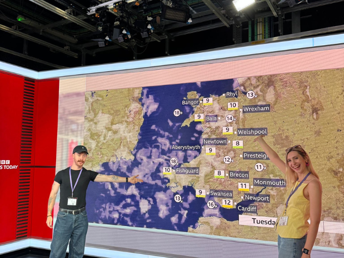 John and Carys presenting the weather