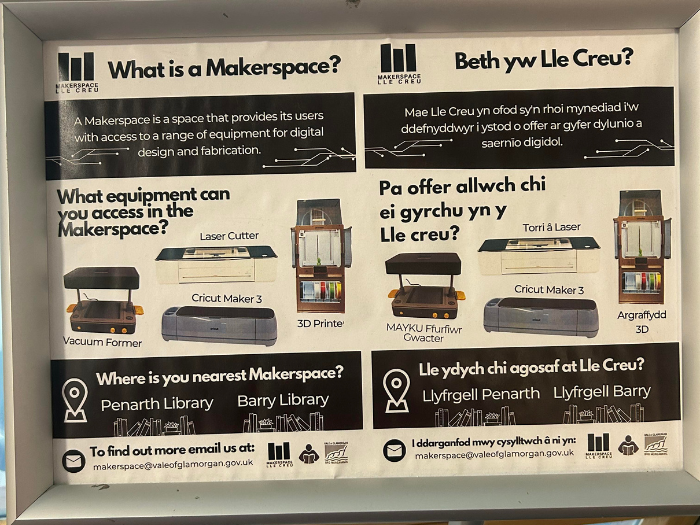 A poster about what you'll find in the Makerspace