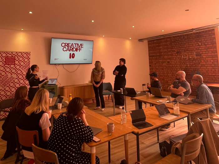 The students presenting at the workshop