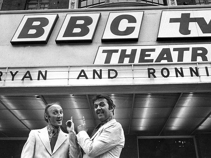 Image of Ryan and Ronnie outside the BBC building 