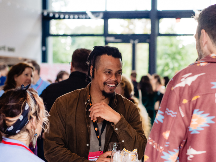 People networking at an event