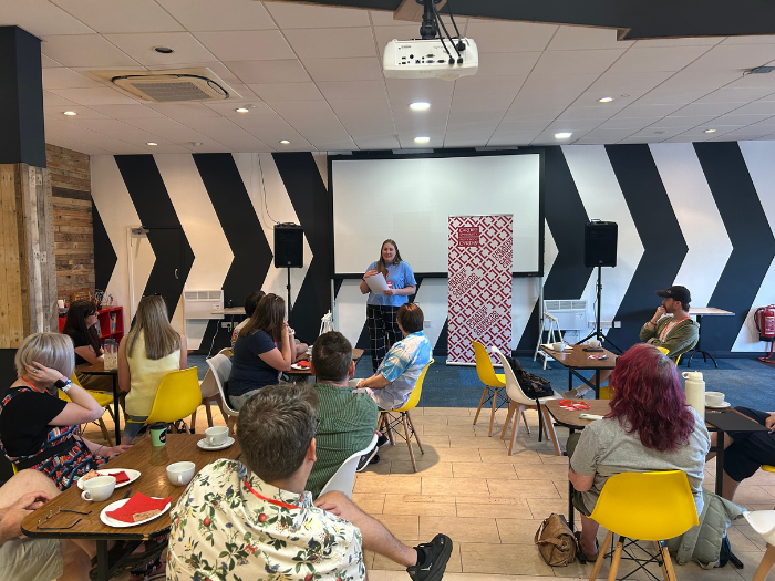 An image of Bethan doing her talk