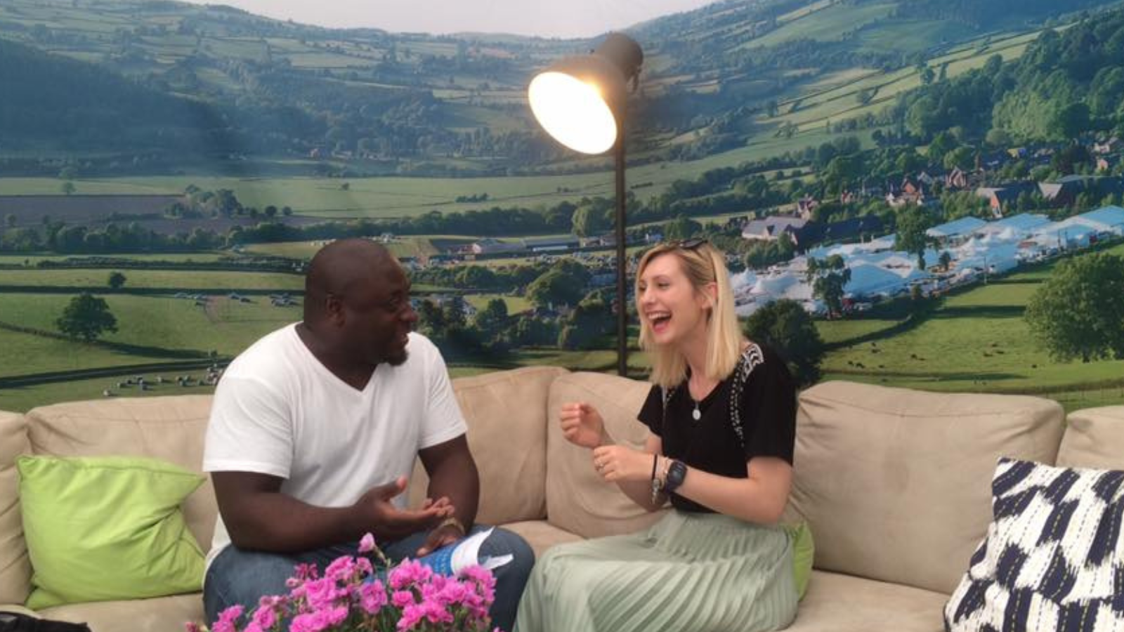 Carys with Eric at Hay Festival