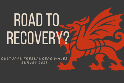 Road to recovery text on dark grey background and red welsh dragon on side