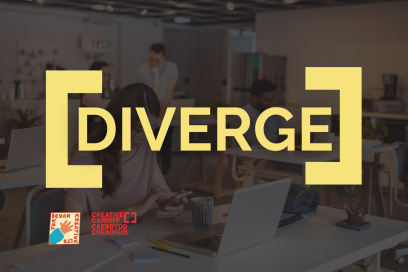 An image of people working with the DIVERGE logo